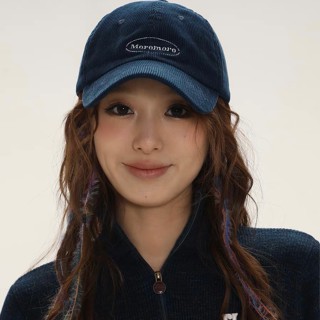 MAGIC KIWI/ Moromoro燈芯絨字母刺繡棒球帽女百搭顯臉小鴨舌帽新款學院風帽子