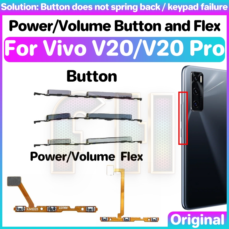 電源音量按鈕 Flex 適用於 Vivo V20 Pro 側鍵開關 ON OFF 鍵靜音控制按鈕 Ribbon Flex