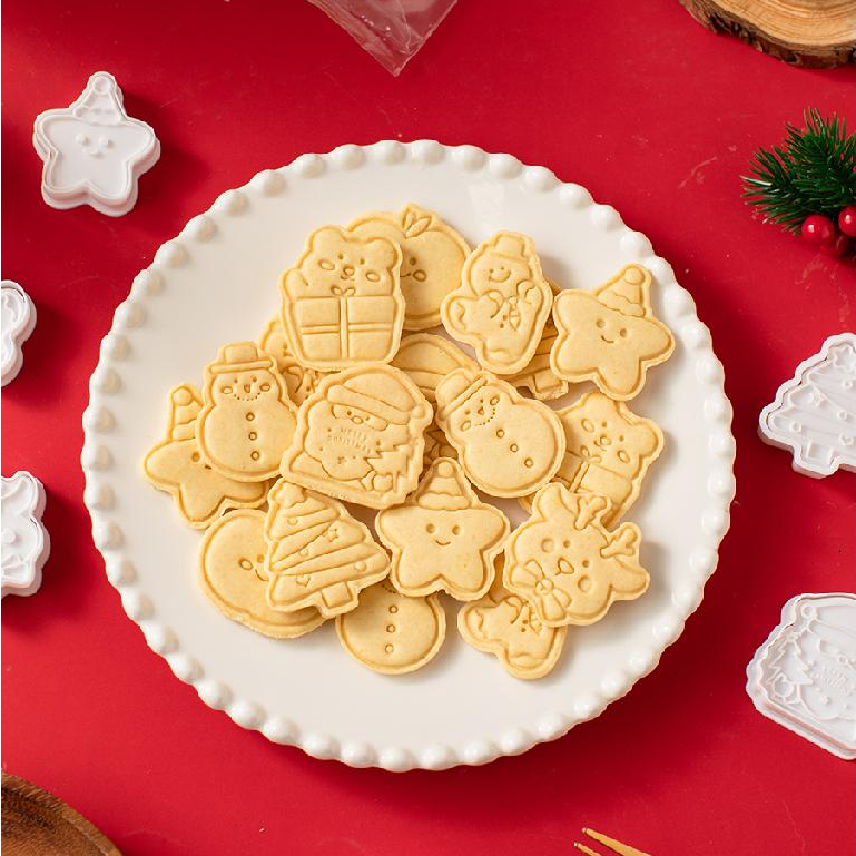【現貨】【餅乾模具】耶誕節餅乾模具 糖霜曲奇薑餅人迷你按壓式 工卡通立體黃油烘焙家用