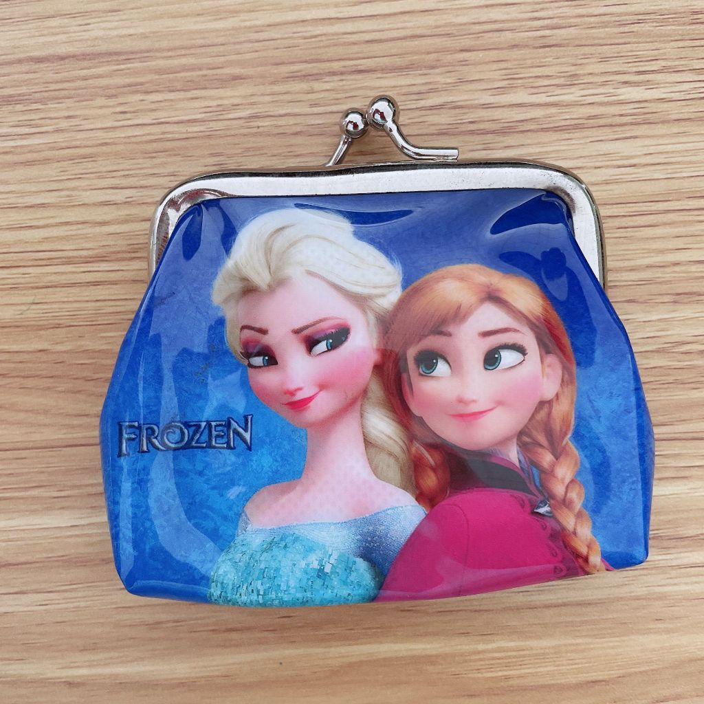 迪士尼 9cm*8cm Disney PU Frozen Elsa Anna 兒童零錢包女孩收納袋錢包女士迷你錢包