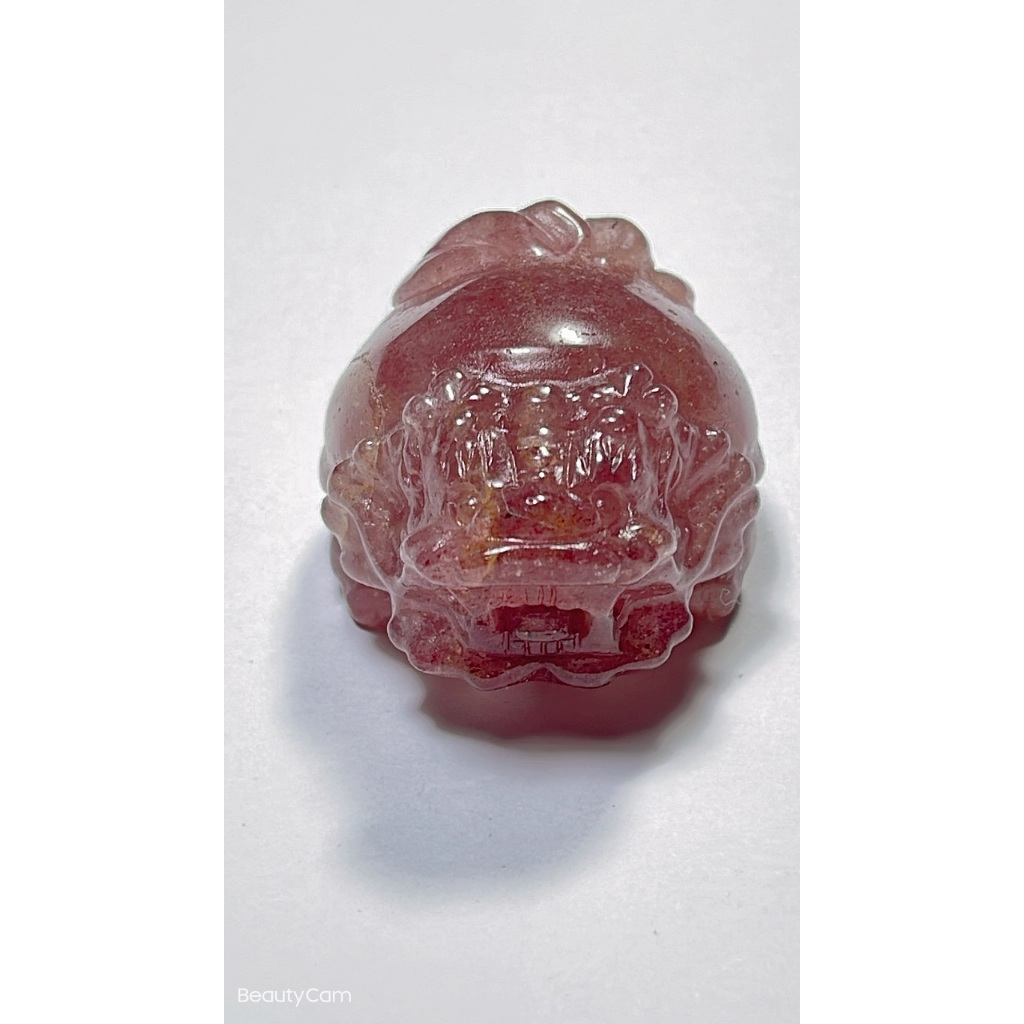 天然水晶紅草莓晶龍龜擺件天然水晶紅草莓晶龍龜擺件
