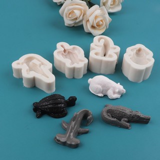 【快速出貨】新款海洋動物矽膠模具 烏龜鯊魚鱷魚翻糖巧克力烘焙模具 北極熊蛋糕模 diy香薰石膏模具