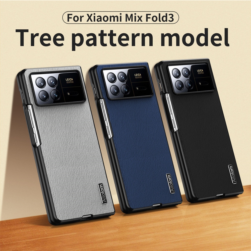 XIAOMI 適用於小米 Mix Fold 3 PC 保險槓超薄防震保護殼 Fold3 保護套的樹紋風格手機殼