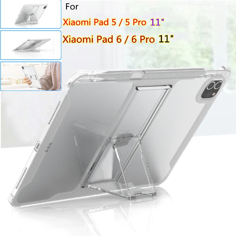 XIAOMI 適用於小米 Pad 5 6 Pro Pad5 Pad6 11.0 英寸筆筒保護裝甲 TPU 外殼透明支架防