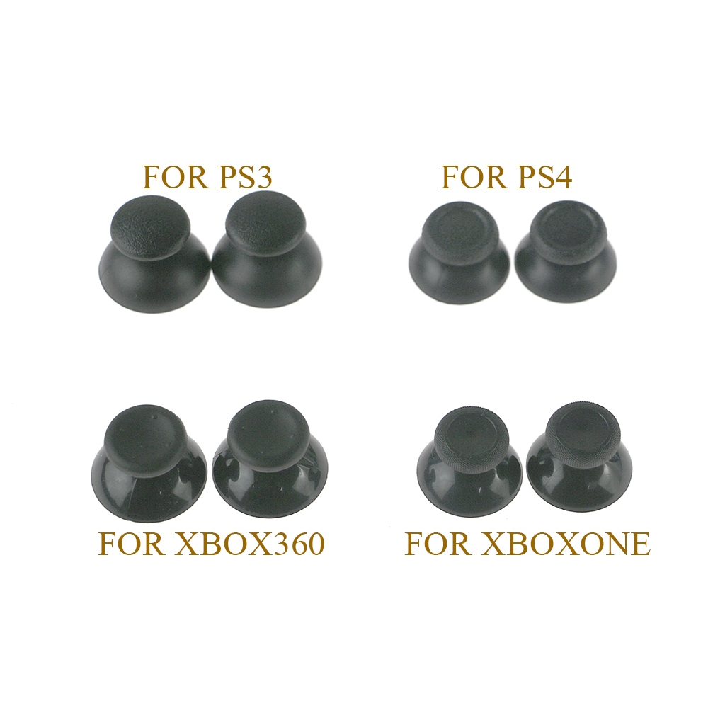 100 件黑色 3D 模擬操縱桿搖桿模塊蘑菇蓋適用於 PS5 PS4 PS3 Xbox one Xbox 360 控制器