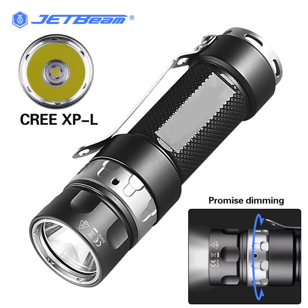 Asafee Jetbeam RRT01 EDC XPL LED 無級調光戰術手電筒遠足探索手電筒 Mirco USB