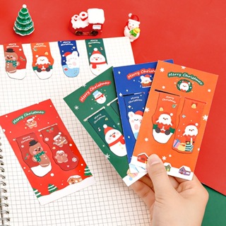 聖誕派人雪人磁性書籤創意文具書籤頁旗學校辦公用品禮物