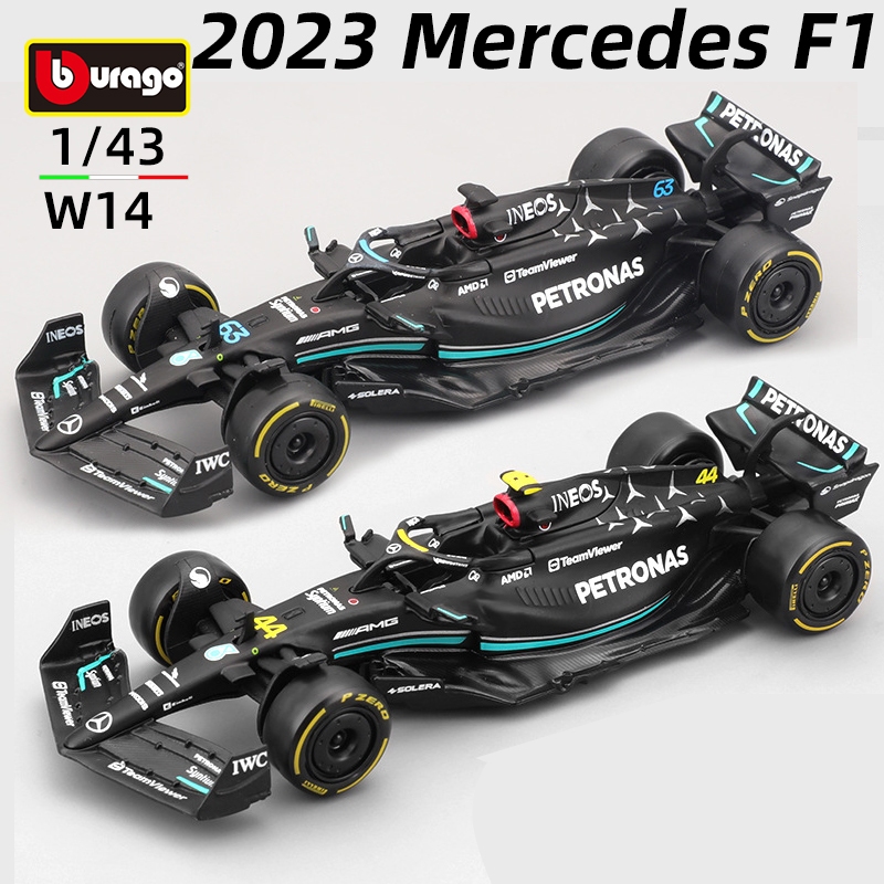 Bburago比美高1:43梅賽德斯奔馳F1車隊W14合金汽車壓鑄模型2023賽季一級方程式賽車賽事 漢密爾頓 拉塞爾