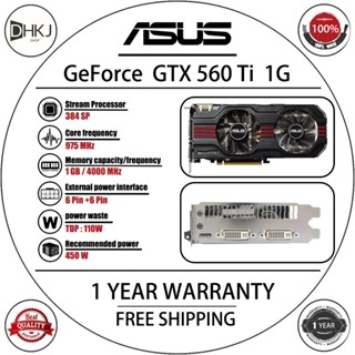 二手華碩顯示卡 GTX 560 ti 1GB 256Bit GDDR5 顯示卡,適用於 NVIDIA VGA 卡 Gefor