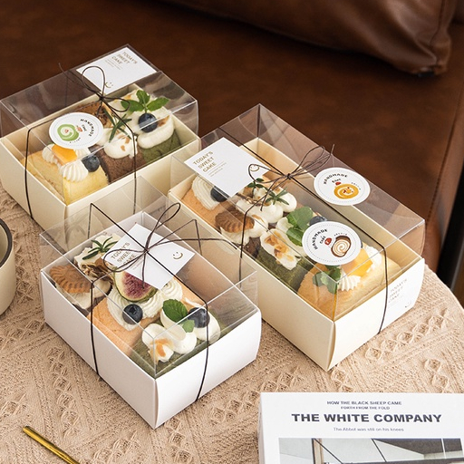 【現貨】【蛋糕捲包裝盒】蛋糕卷 包裝盒 韓系常溫 馬卡龍 毛巾卷 瑞士捲 西點透明盒 甜品打包 盒子