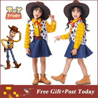 玩具總動員傑西伍迪角色扮演服裝牛仔連衣裙兒童女孩萬聖節聖誕禮物女孩兒童衣服全套