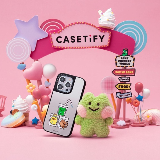 Casetify X LINE FRIENDS minini minini cup 磁吸黑銀鏡殼蘋果 IPhone 15