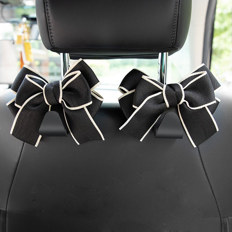 車輛頭枕收納架掛鉤可愛的汽車座椅靠背儲物掛鉤雜貨袋汽車內飾配件