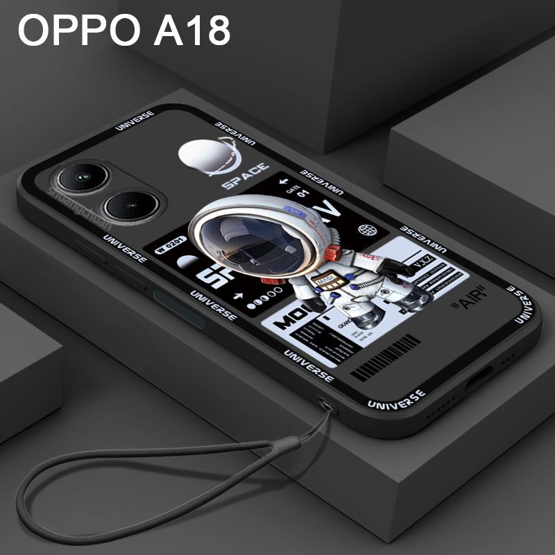 Oppo A18手機殼時尚品牌卡通機械太空宇航員手機殼OPPO A5S/A7 Reno7 z Reno8 z Realm