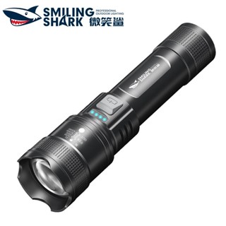 微笑鯊正品 SD1029 led強光手電筒 P50爆亮燈珠 Type-C 3檔調焦 千米遠射 超長續航 防水戶外露營登山