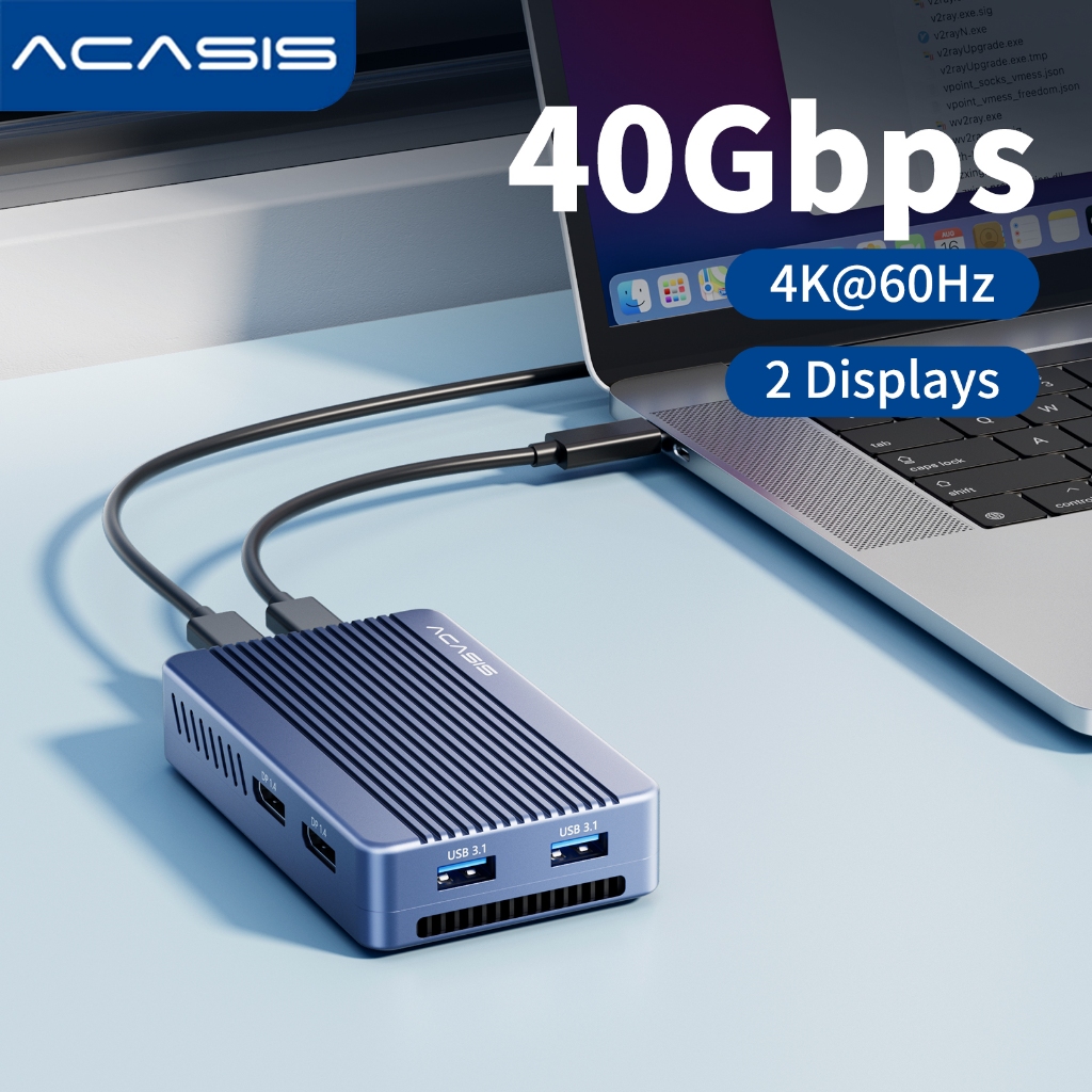 Acasis Thunderbolt3/4外接擴展塢M.2 NVME SSD 硬碟盒多功能Type-C轉PD.USB