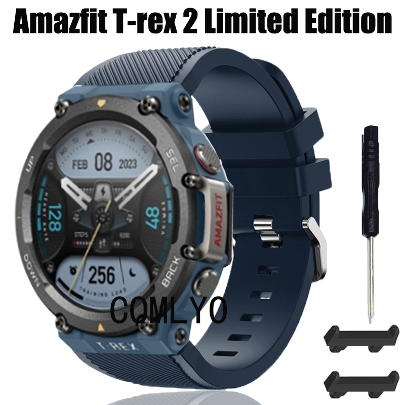 適用於 華米 Amazfit T-rex 2 限量版 錶帶 矽膠 柔軟 運動 智能手錶 男女學生替換腕帶