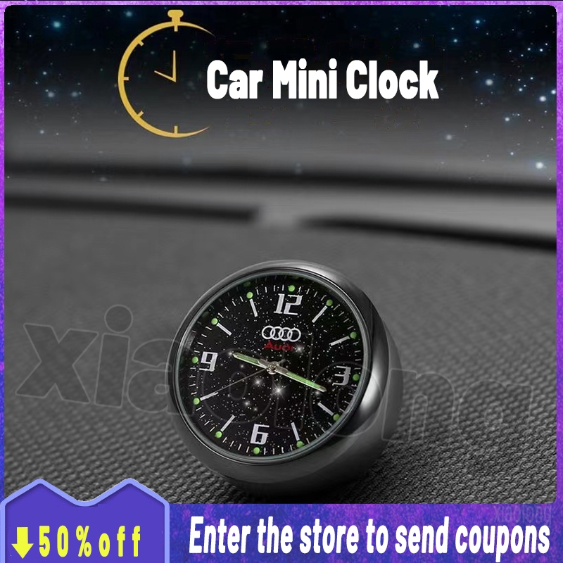 汽車時鐘時尚汽車儀表板迷你時鐘汽車電子時鐘數字時鐘汽車內飾汽車配件適用於奧迪