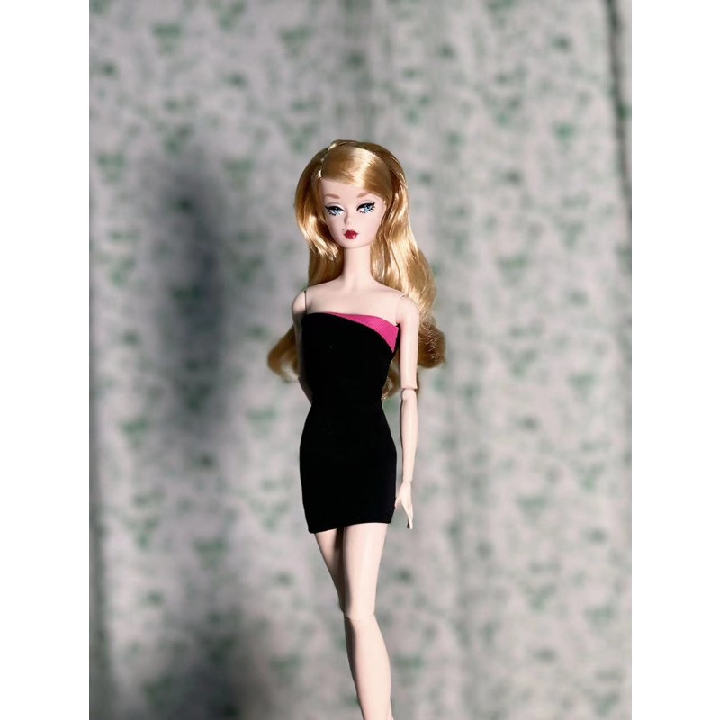 芭比娃娃衣服30釐米barbie娃衣玩具配件娃娃衣服手工製作撞色禮服小黑裙
