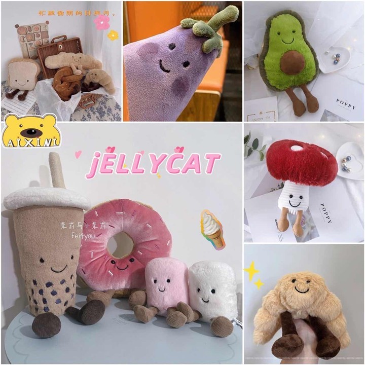 英國 Jellycat 食物 漢堡 三明治 麵包 冰淇淋 爆米花 起司 可頌 熱狗 披薩 吐司