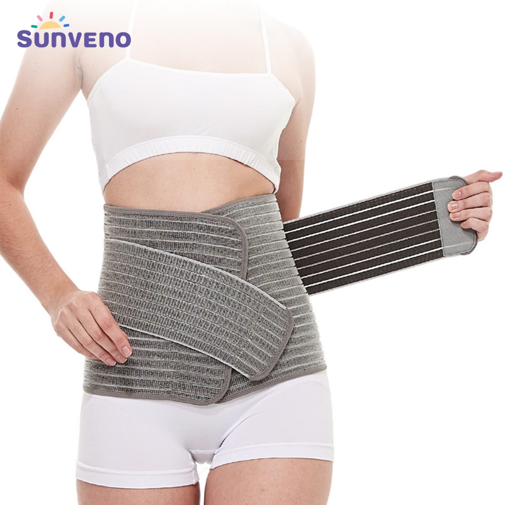 SUNVENO產後束腹帶，可調整的瘦身收腰帶，產後減肚子，腹部支撐，緩解腰部背部塑身帶