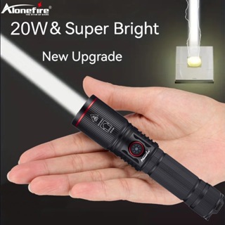 Alonefire SV96 20W 變焦圓形光束燈 LED 大功率手電筒 USB 可充電手電筒野營戶外釣魚步行照明燈