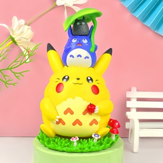 15cm 日本動漫 神奇寶貝 Pikachu 皮卡丘角色扮演龍貓Totoro吉卜力Q版公仔人偶模型雕像玩具手辦擺件娃娃
