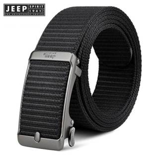 Jeep SPIRIT 1941 ESTD 男士黑色帆布腰帶軍腰帶男士戰術腰帶高品質男士牛仔褲腰帶