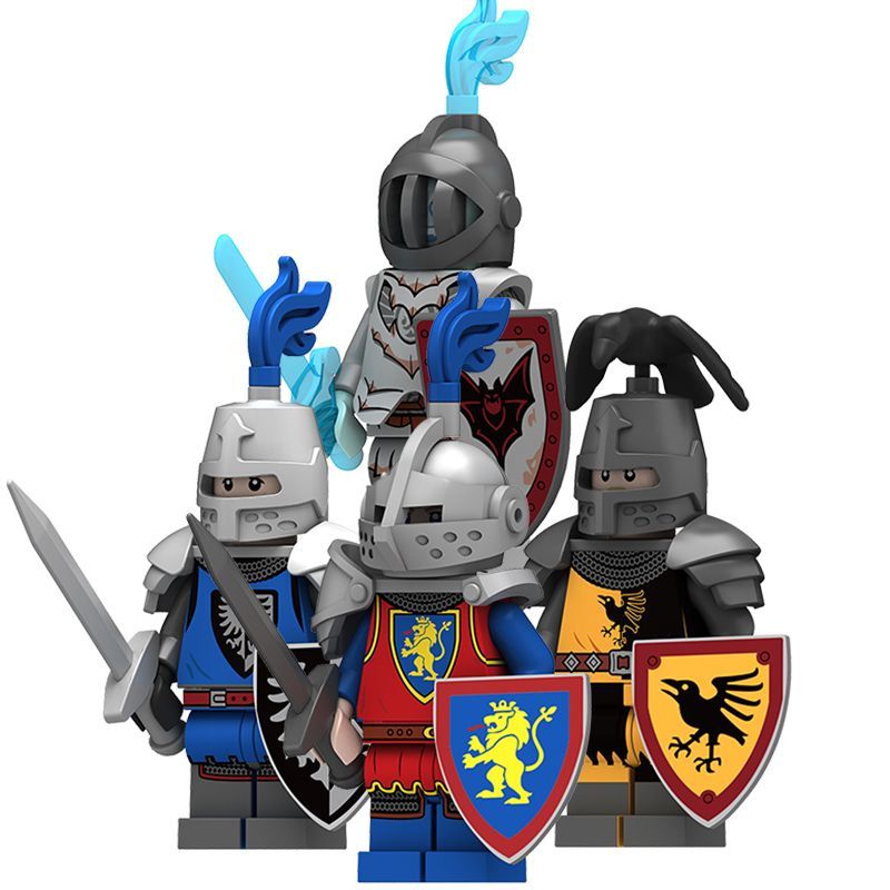 城堡系列 騎士 人偶 公仔 黑暗 紅獅騎士 阿兵哥 黑鷹 烏鴉 拼裝人仔 玩具 收藏 禮物 N805-808