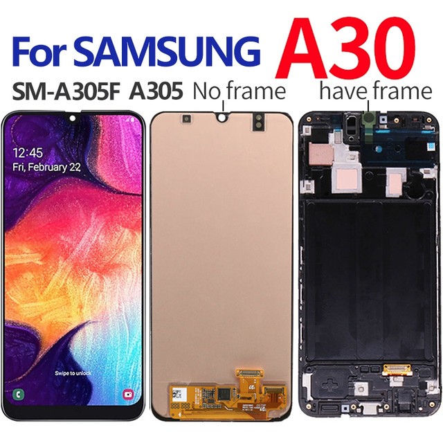 SAMSUNG 6.4" OLED 屏幕適用於三星 Galaxy A30 A30S A305 A307 顯示屏觸摸屏 A