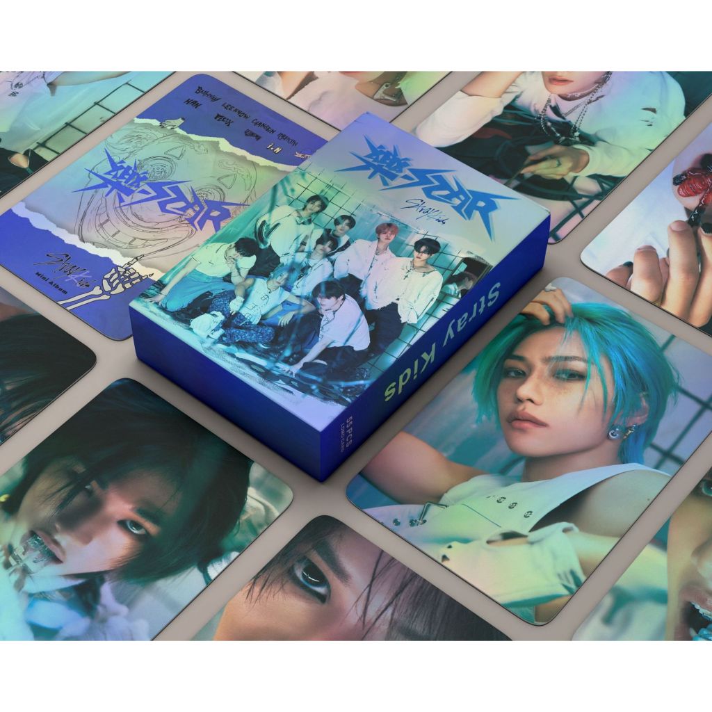 55張/盒Kpop Stray kids樂-star鐳射閃光照片卡IN LEEKNOW小卡片兒童禮物明信片