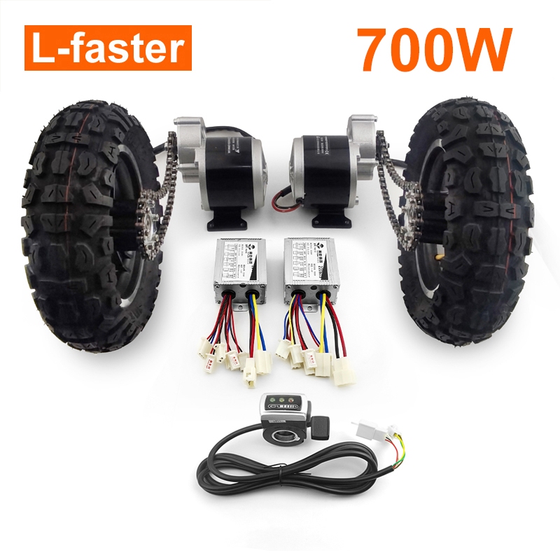 L-faster 350W 10 英寸雙驅動氣輪反向電動轉換套件易於攜帶 200 公斤,適用於農場手推車平板床