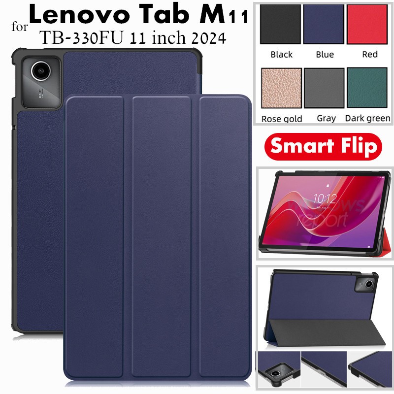LENOVO 適用於聯想 Tab M11 11 英寸 2024 TB-330FU 平板電腦保護套 PU 皮套帶自動喚醒功