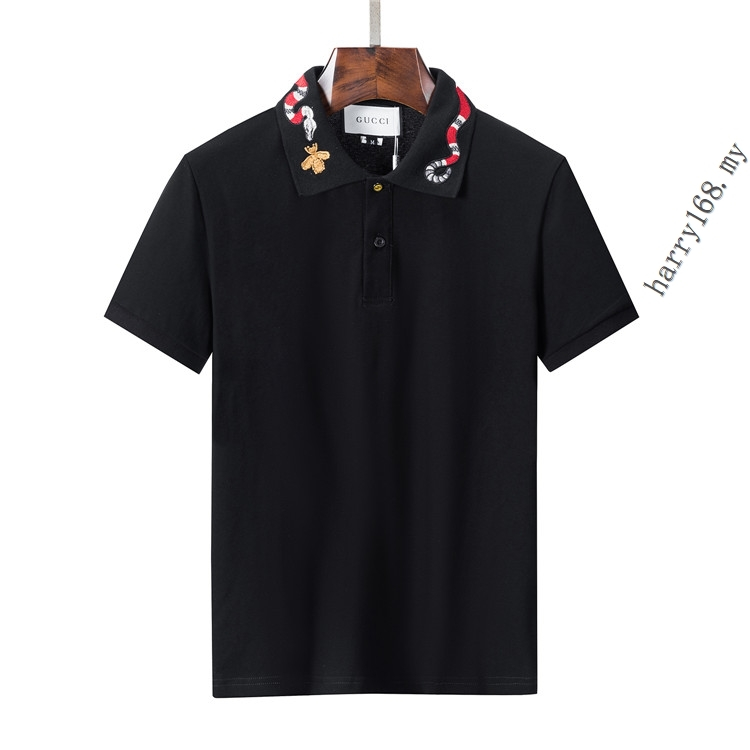 New_gucci 男式棉質馬球衫 t 恤上衣配蛇碼 S-XXXL TT540