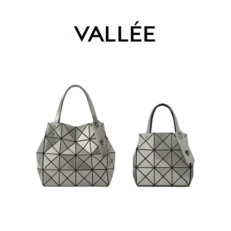 【VALLEE】✨現貨女包✨日本三宅一生同款鑽石几何菱格小方盒三角亮面金屬女士單肩手提包