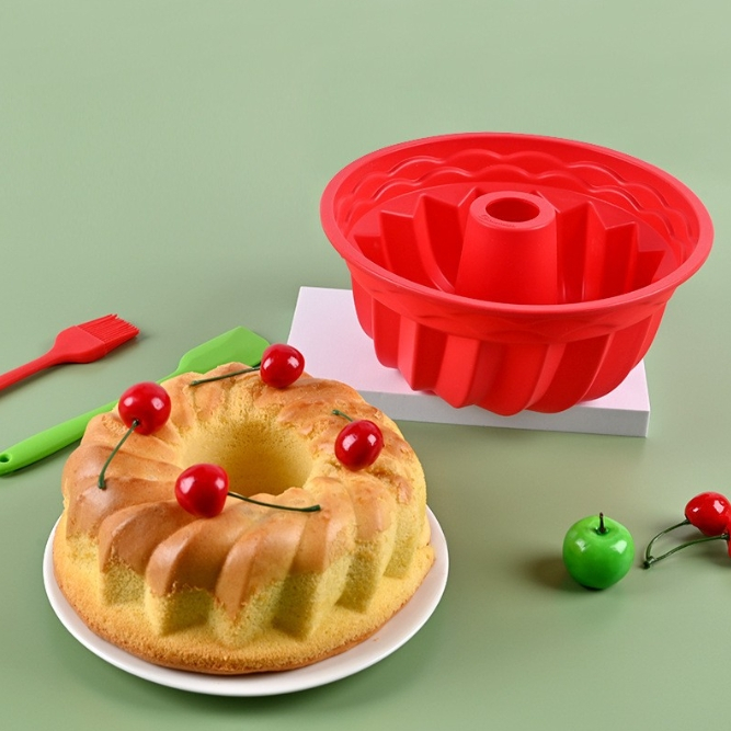 矽膠螺旋蛋糕模具圓形中空戚風蛋糕烘焙工具南瓜旋風麵包烤盤工具