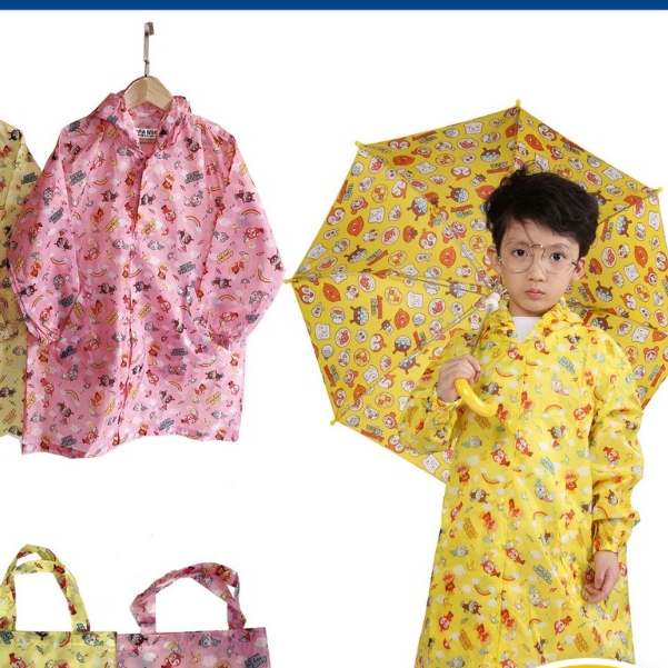 現貨  輕薄速乾長款分體雨衣 兒童可愛卡通寶寶兒童戶外小學生雨具 兒童雨衣