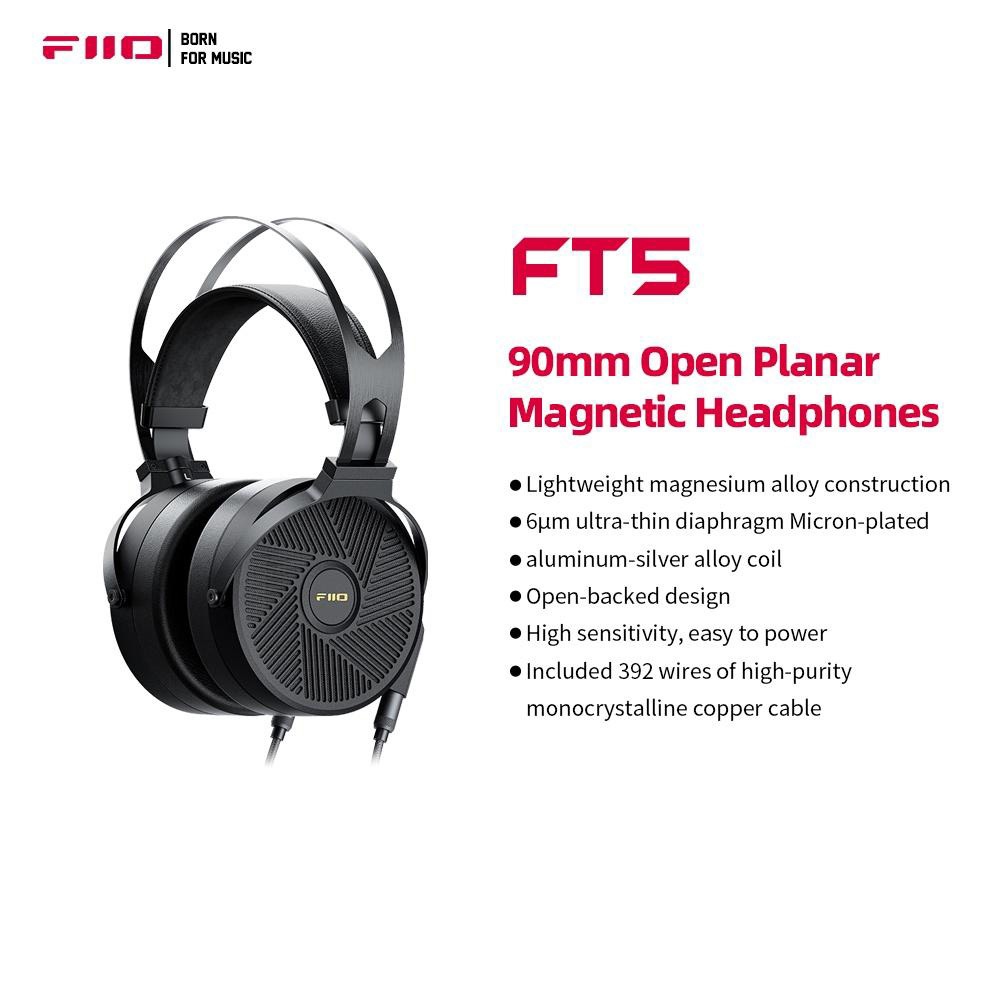 Fiio FT5 大號 90 毫米平面磁性驅動器開放式耳機
