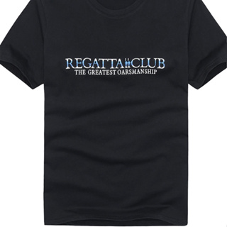 Regatta Club夏季男士圓領logo印花純棉休閒短袖T恤上衣