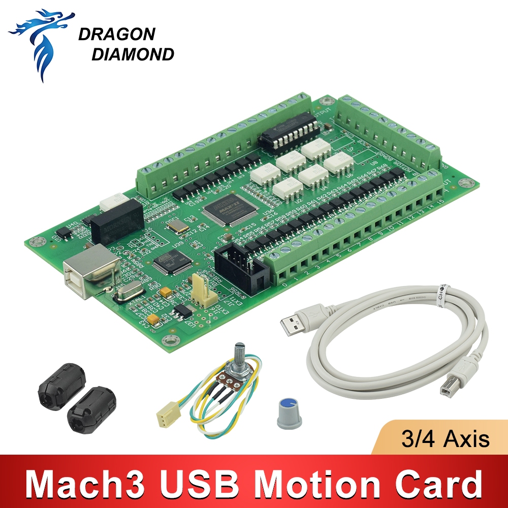 Mach3 USB 200KHz 3 軸 4 軸平滑步進運動控制器卡分線板用於 CNC 雕刻路由器機器