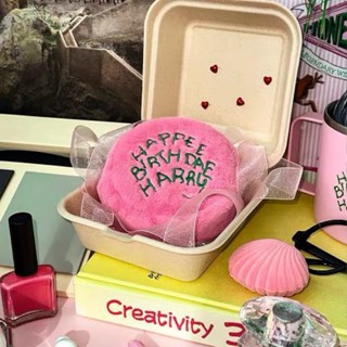Ohaya丨 粉色蛋糕包包丨ins毛絨耳機包 刺繡零錢包 學生圓形吊飾鑰匙收納包 蛋糕包