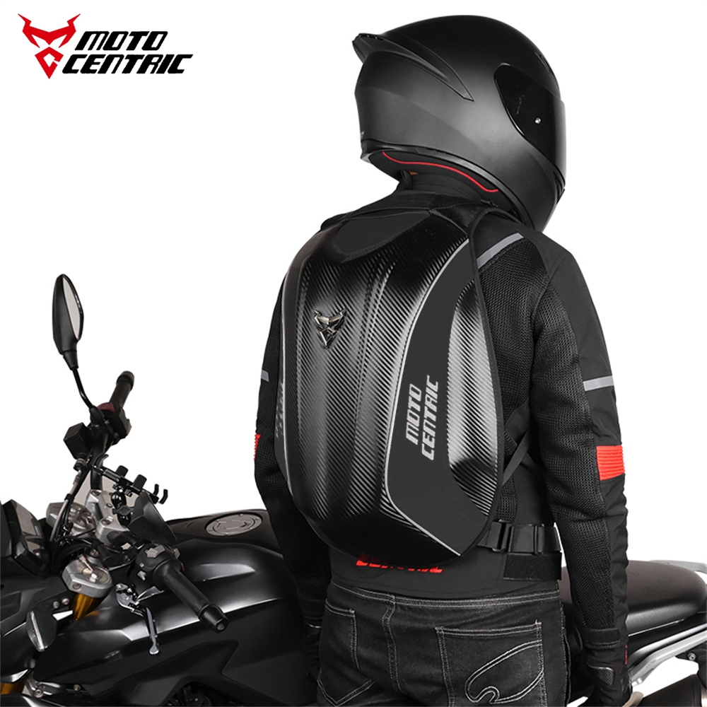 Motocentric摩托車背包防水大容量碳纖維騎士背包硬殼反光摩托車旅行箱輕便版