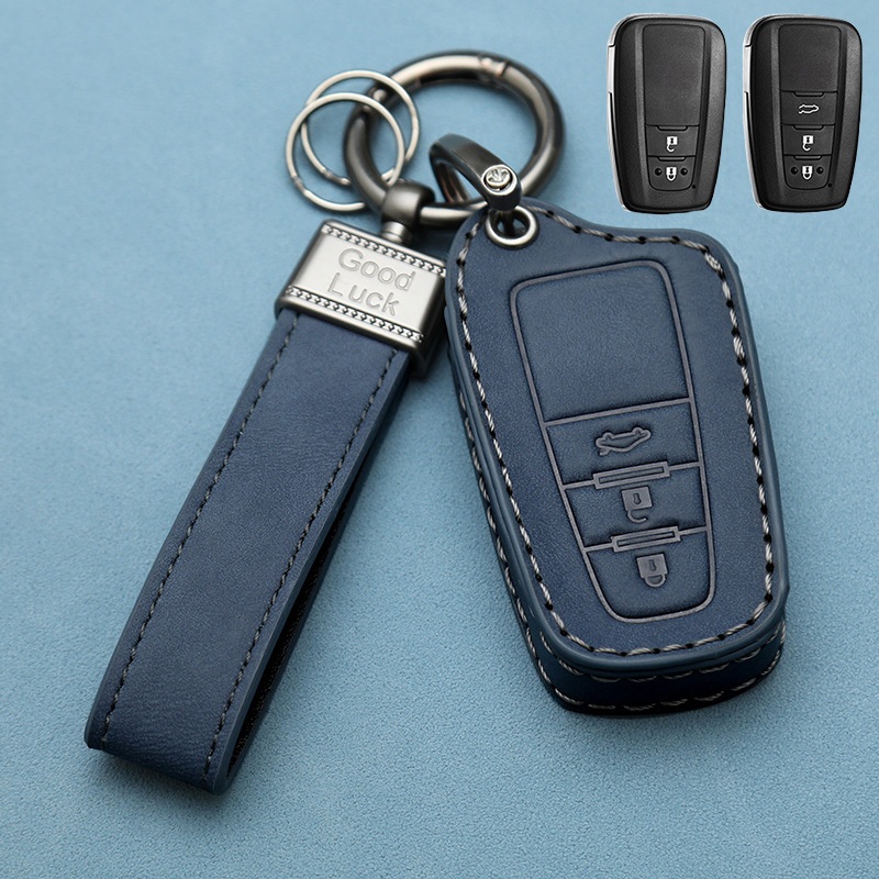 適用於豐田 Rav4 Hybrid Altis Auris Corolla Cross Camry高品質皮革鑰匙包蓋鑰匙