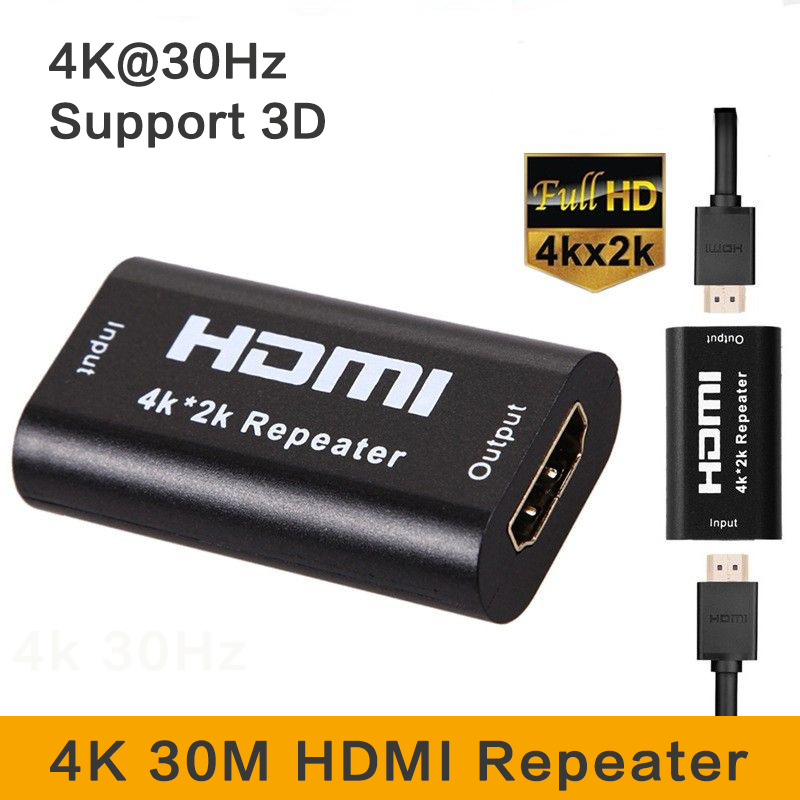 30m HDMI 延長器 4K HDMI 到 HDMI 延長器中繼器支持 HDMI 延長信號用於 PC 筆記本電腦屏幕