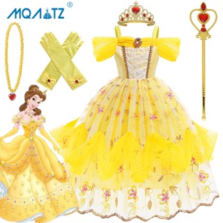 Mqatz 角色扮演連衣裙女孩兒童服裝花童衣服派對公主裙生日 2-10 歲 SMR043