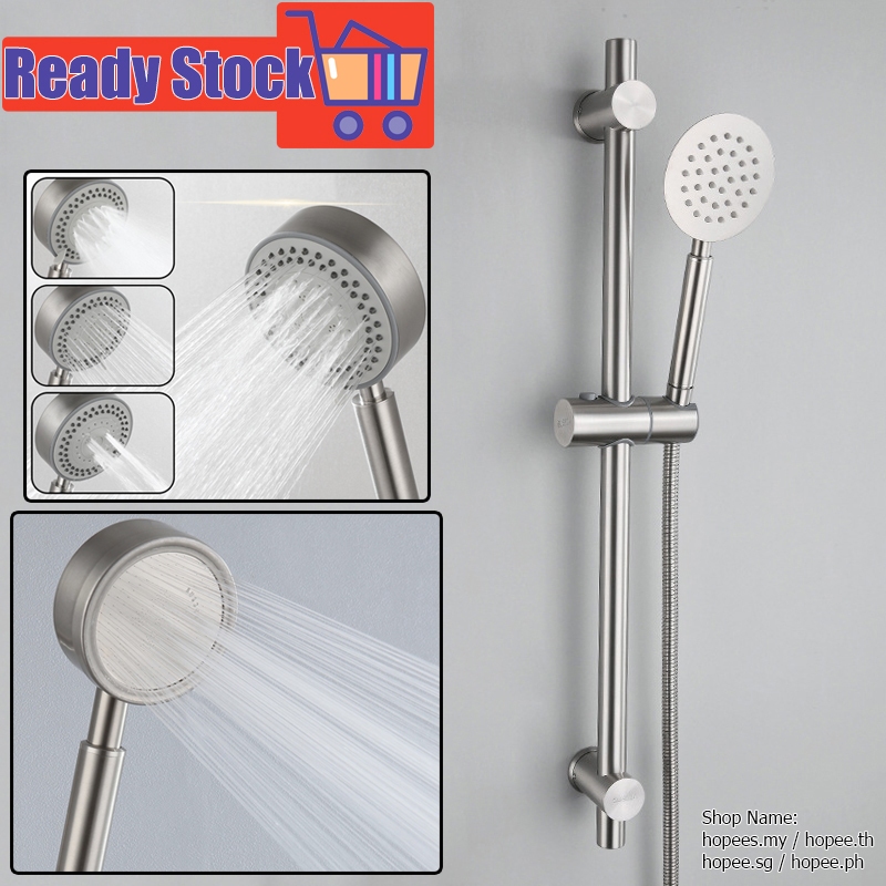 不銹鋼 304 淋浴套裝滑桿可調節高度升降桿淋浴頭淋浴頭支架