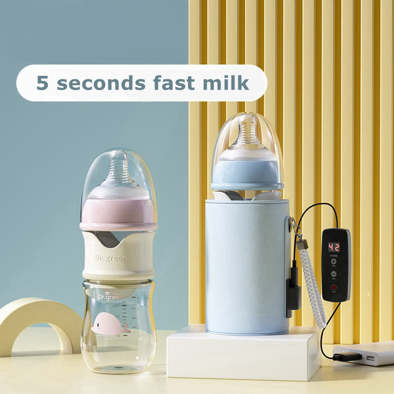 Dr.green 寬頸奶瓶 5 秒快速牛奶 ppsu/玻璃瓶帶牛奶分配器和奶瓶加熱器