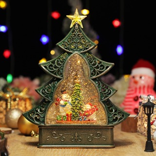 現貨聖誕树音樂盒水晶球八音盒聖誕老人裝飾水晶風燈 小夜燈 擺飾 情人節禮物 聖誕節 交換禮物
