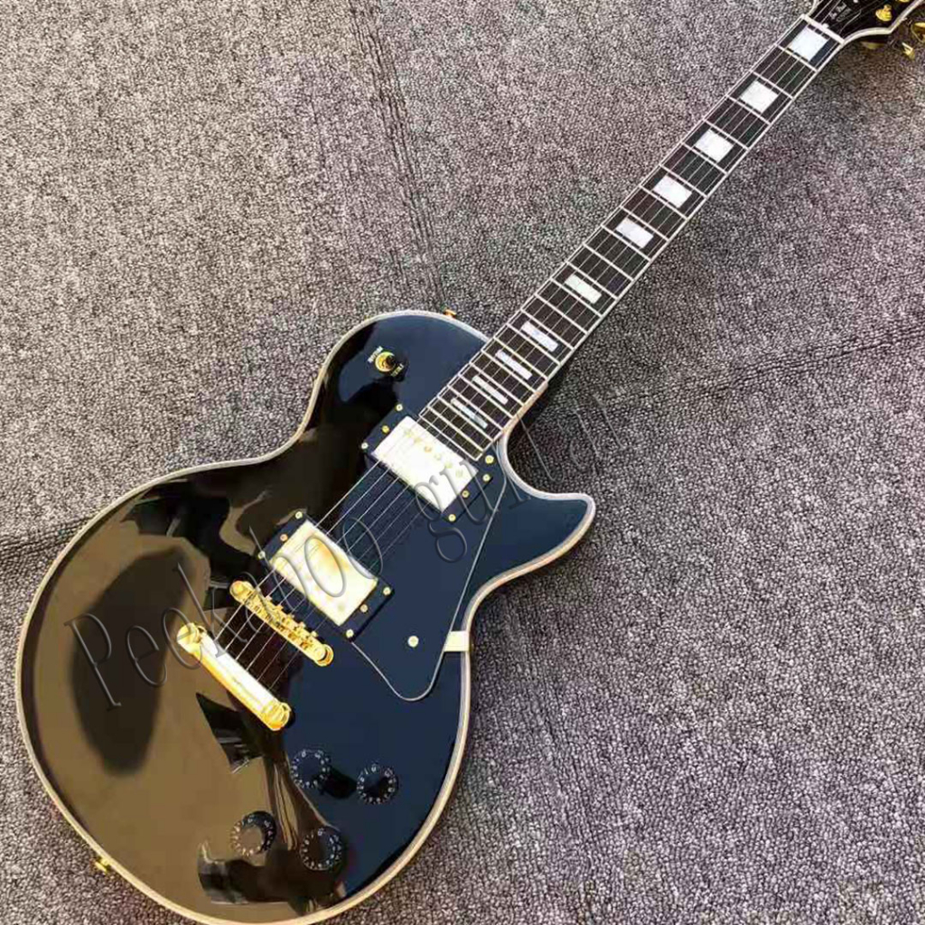 電吉他 Gibson Les Paul Black Custom LP,金色硬件