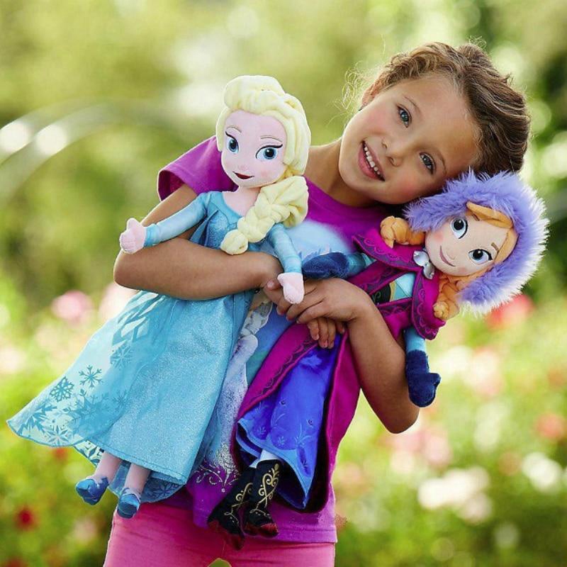 現貨 40cm 迪士尼動漫卡通 冰雪奇緣 安娜 Anna 艾莎 Elsa 填充毛絨抱枕裝飾玩具娃娃送女朋友孩子生日禮物
